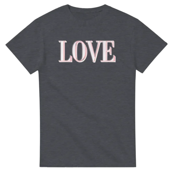 Neon Love Statement Tee , Heavyweight Unisex Crewneck T-shirt in Your Choice of Bold Hues