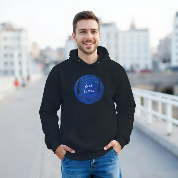 Inspiring 'Feel Better' Scribble Art Hoodie , Classic Unisex Pullover Gildan 18500 in Your Color Choice