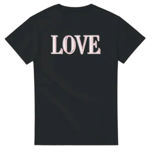 Neon Love Statement Tee , Heavyweight Unisex Crewneck T-shirt in Your Choice of Bold Hues