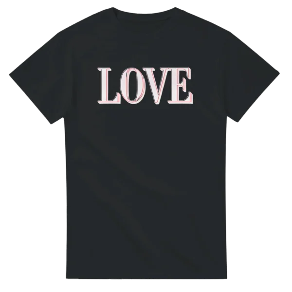 Neon Love Statement Tee , Heavyweight Unisex Crewneck T-shirt in Your Choice of Bold Hues