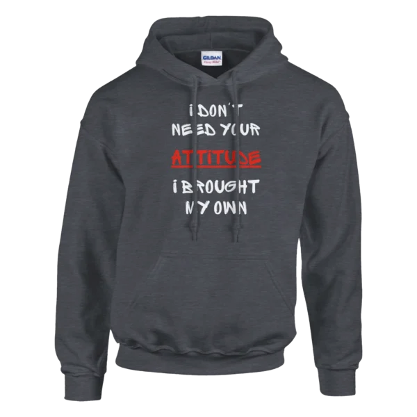 ATTITUDE - Classic Unisex Pullover Hoodie , Gildan 18500