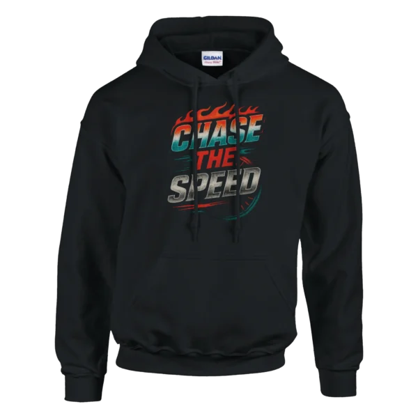 Retro 'Chase the Speed' Flame Hoodie , Classic Unisex Pullover Hooded Sweatshirt
