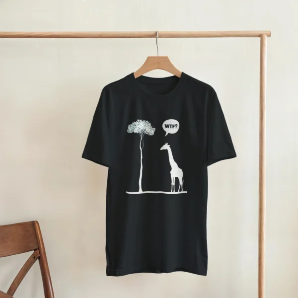 WTF?! Humorous Giraffe and Tree Heavyweight Unisex Crewneck T-shirt , Gildan 5000