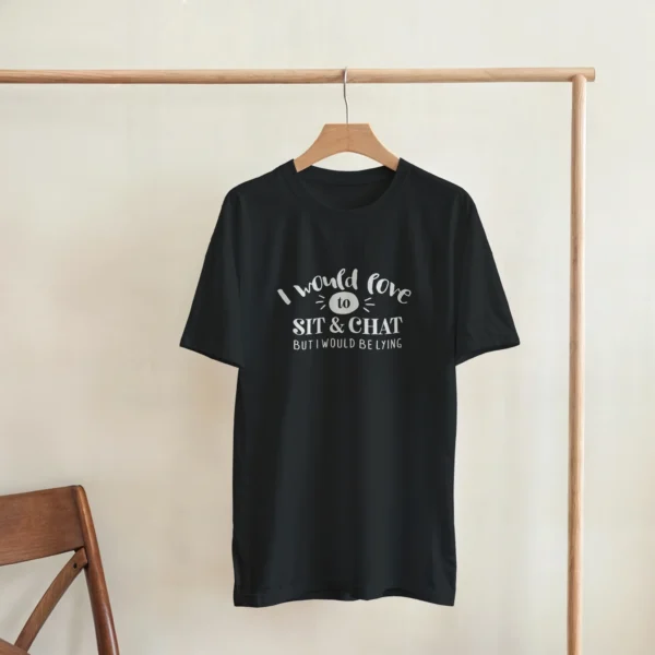Anti-Social Humor Tee: "I Would Love To Sit and Chat... But I Would Be Lying" , Unisex Heavyweight Crewneck T-shirt