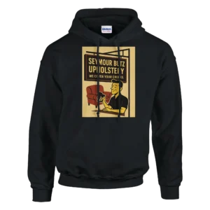 Retro Upholstery Humor Pullover Hoodie , Classic Unisex Comfort