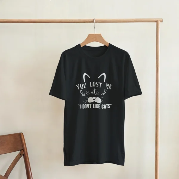Cat Lover's Humorous Tee: "You Lost Me at I Don't Like Cats" Heavyweight Unisex Crewneck T-shirt
