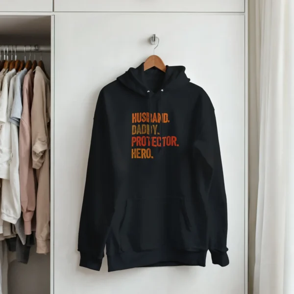 Husband Daddy Protector Hero Hoodie , Perfect Father's Day Gift , Gildan 18500