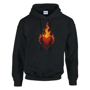 Fiery Heart of Passion Unisex Pullover Hoodie , GILDAN 18500