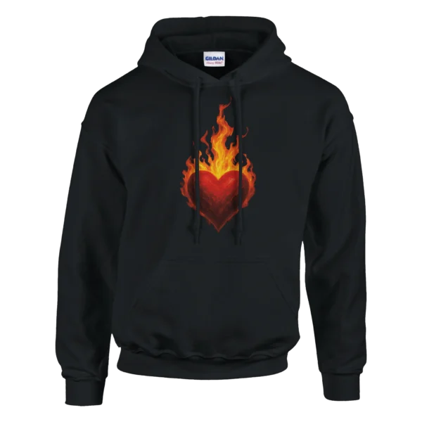 Fiery Heart of Passion Unisex Pullover Hoodie , GILDAN 18500