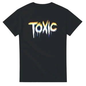 Toxic Melt Drip Graphic Tee , Heavyweight Unisex Crewneck T-shirt in Dark Heather or Black