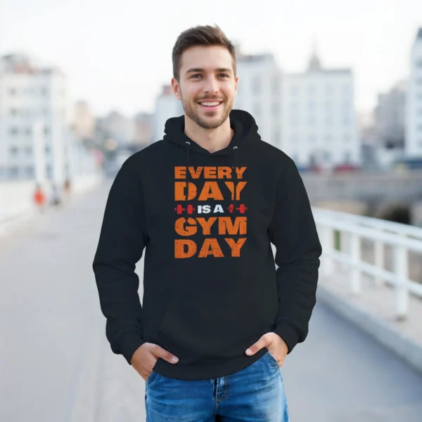 Every Day is a Gym Day , Bold Fitness Graphic Hoodie for Dedicated Lifters , Classic Unisex Pullover Gildan 18500
