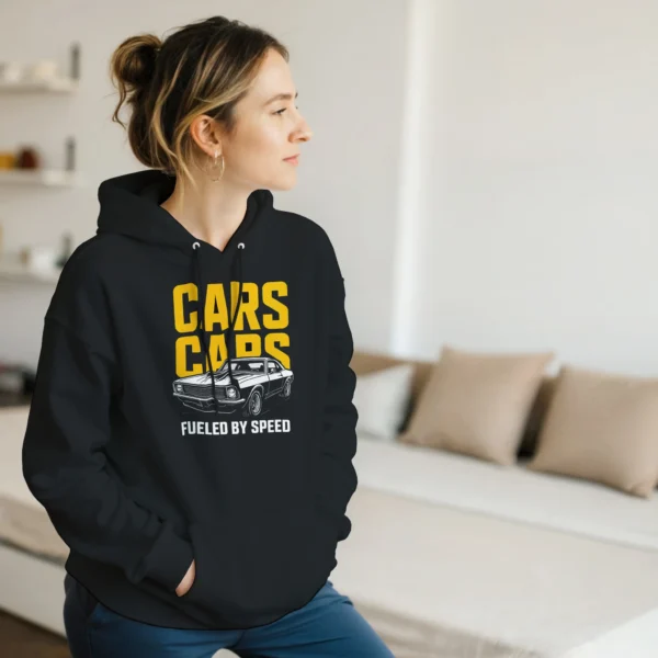 Vintage Muscle Car Hoodie , "Fueled by Speed" Classic Unisex Pullover