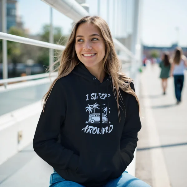 I Sleep Around - Classic Unisex Pullover Hoodie , Gildan 18500