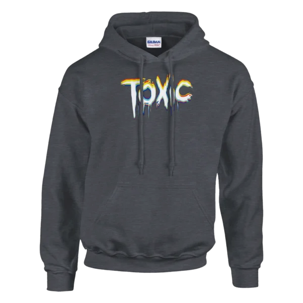 Psychedelic 'TOXIC' Drip Classic Unisex Pullover Hoodie , Vibrant Glitch Art