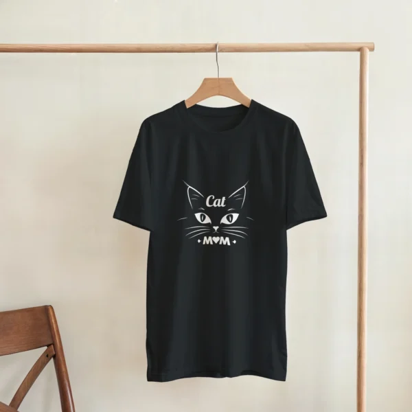 Purr-fect Cat Mom Life: Heavyweight Unisex Crewneck T-shirt , Gildan 5000 in Your Choice of Dark Heather or Black