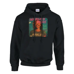 Wander More, Live Free: Retro Van Life Unisex Pullover Hoodie , Gildan 18500