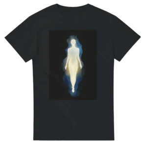 Divine Aura: Luminous Human Form Heavyweight Unisex T-shirt , Gildan 5000 in Dark Heather or Black