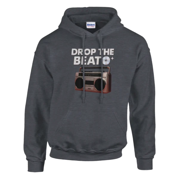 Retro Boombox 'Drop The Beat' Classic Unisex Pullover Hoodie , Gildan 18500