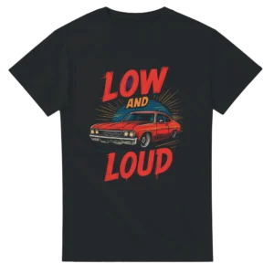 Low and Loud Classic Car Graphic Tee , Heavyweight Unisex Crewneck T-shirt