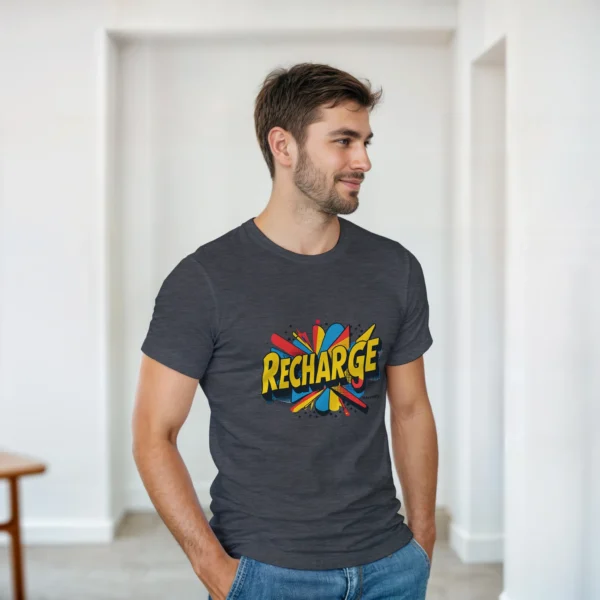 RECHARGE - Heavyweight Unisex Crewneck T-shirt , Gildan 5000