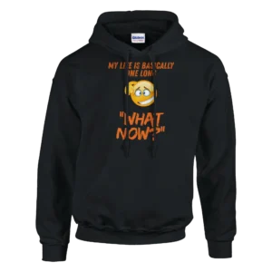 Humorous "What Now?" Emoji Hoodie , Classic Unisex Pullover , Gildan 18500