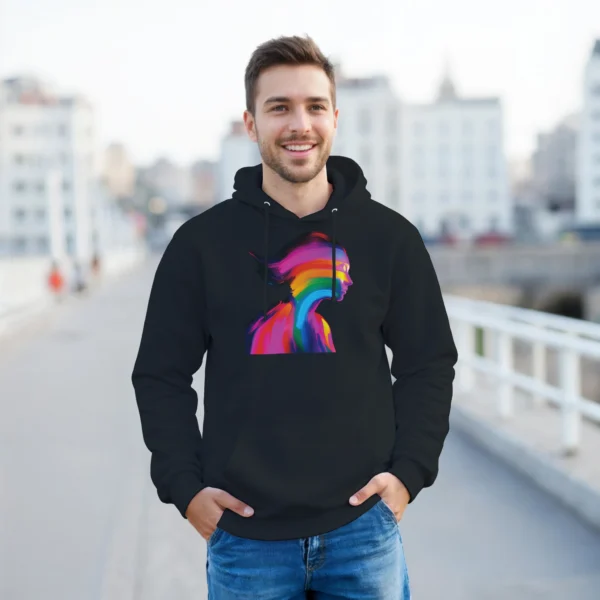 Abstract Aura Pullover Hoodie , Vibrant Psychedelic Art , Choose Your Color and Size