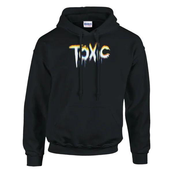 Psychedelic 'TOXIC' Drip Classic Unisex Pullover Hoodie , Vibrant Glitch Art