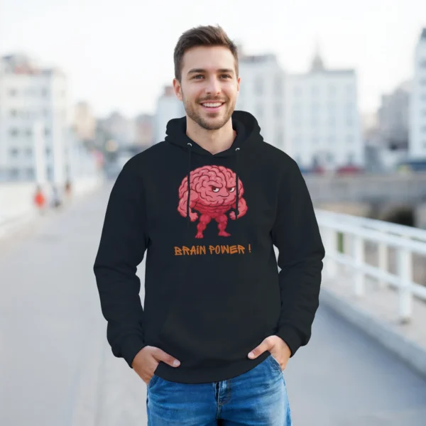 Brain Power! Motivational Strong Brain Unisex Pullover Hoodie , Gildan 18500
