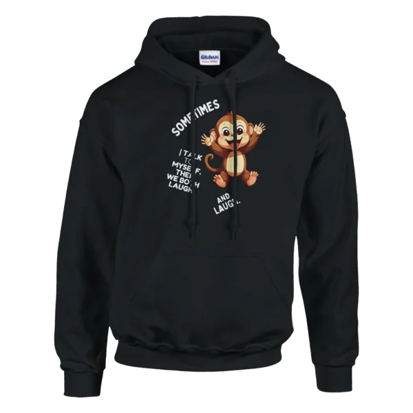 Funny Monkey "Talk to Myself" Classic Unisex Pullover Hoodie , Gildan 18500