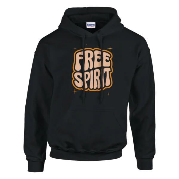 Retro "Free Spirit" Pullover Hoodie , Classic Unisex Comfort
