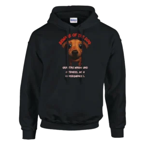Beware of the Cute Puppy Pullover Hoodie , Gravitas Warhound Cuteness, with Consequences.