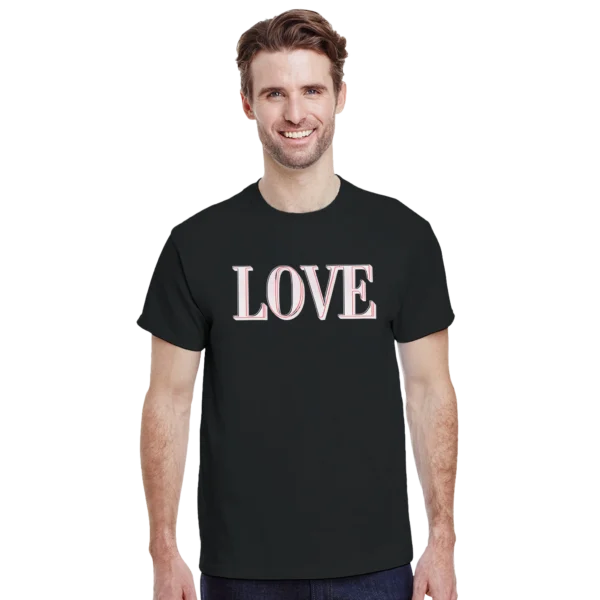 Neon Love Statement Tee , Heavyweight Unisex Crewneck T-shirt in Your Choice of Bold Hues