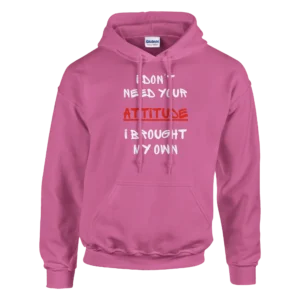 ATTITUDE - Classic Unisex Pullover Hoodie , Gildan 18500