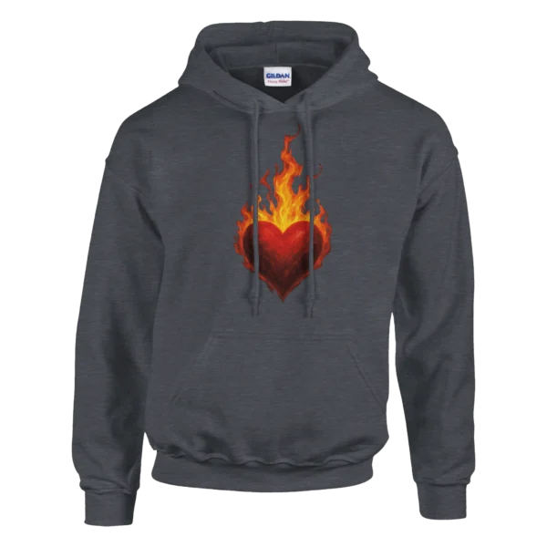 Fiery Heart of Passion Unisex Pullover Hoodie , GILDAN 18500