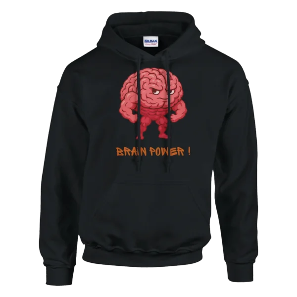 Brain Power! Motivational Strong Brain Unisex Pullover Hoodie , Gildan 18500