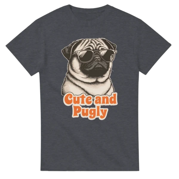 Cute and Pugly Pup Graphic Tee , Heavyweight Unisex Crewneck T-shirt in Your Choice of Stylish Colors
