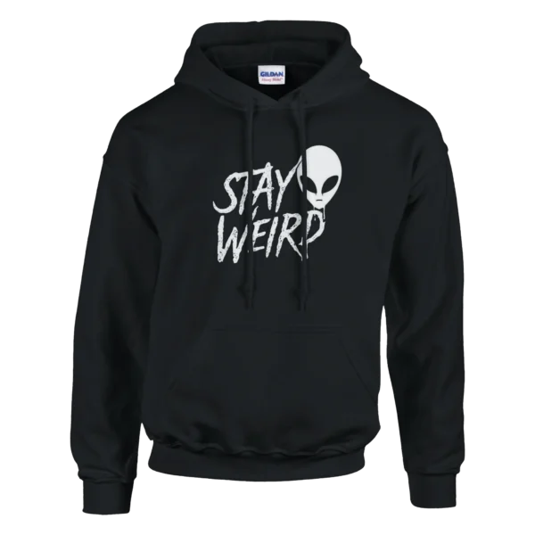 Stay Weird Alien Dripping Font Unisex Hoodie , Gildan 18500 - Embrace Your Unique Style