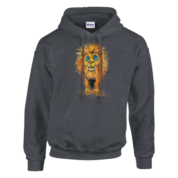 Abstract Scribble Lion Hoodie , Expressive Art Unisex Pullover