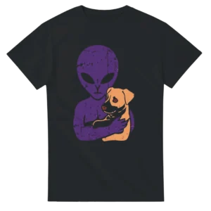 Alien and Best Friend Dog Vintage Style Heavyweight Unisex T-shirt , Gildan 5000 in Multiple Colors