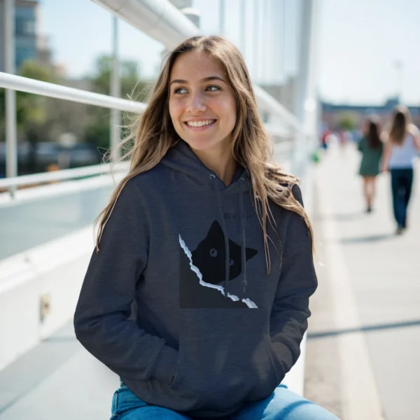 Cat Peek-A-Boo Hoodie - Soft Cotton Blend, Cozy and Stylish Design