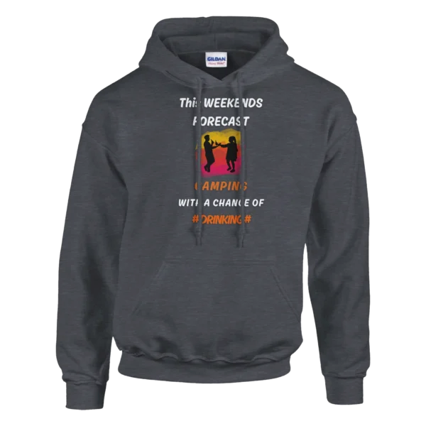 Weekend Forecast: Camping and Drinking Fun Hoodie , Classic Unisex Pullover Gildan 18500